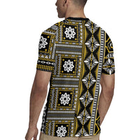 Fiji Masi Tapa Pattern Yellow Rugby Jersey - Polynesian Pride