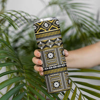 Fiji Masi Tapa Pattern Yellow Skinny Tumbler LT01 - Polynesian Pride