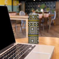 Fiji Masi Tapa Pattern Yellow Skinny Tumbler LT01 - Polynesian Pride