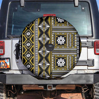Fiji Masi Tapa Pattern Yellow Spare Tire Cover - Polynesian Pride