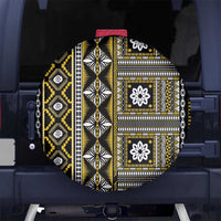 Fiji Masi Tapa Pattern Yellow Spare Tire Cover - Polynesian Pride