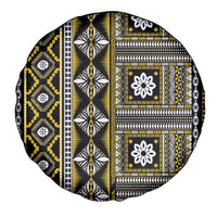 Fiji Masi Tapa Pattern Yellow Spare Tire Cover - Polynesian Pride