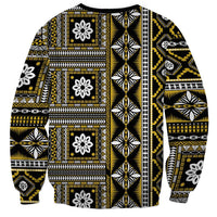 Fiji Masi Tapa Pattern Yellow Sweatshirt - Polynesian Pride