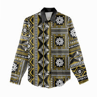 Fiji Masi Tapa Pattern Yellow Women Casual Shirt - Polynesian Pride
