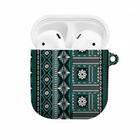 Fiji Masi Tapa Pattern Teal AirPods Case - Polynesian Pride