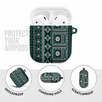 Fiji Masi Tapa Pattern Teal AirPods Case LT01 - Polynesian Pride