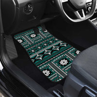 Fiji Masi Tapa Pattern Teal Car Mats - Polynesian Pride