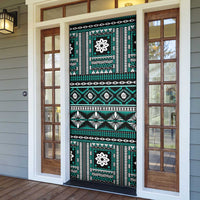 Fiji Masi Tapa Pattern Teal Door Cover LT01 - Polynesian Pride