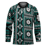 Fiji Masi Tapa Pattern Teal Hockey Jersey LT01 Unisex Teal - Polynesian Pride