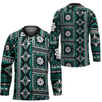 Fiji Masi Tapa Pattern Teal Hockey Jersey LT01 - Polynesian Pride