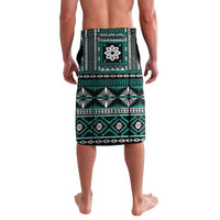 Fiji Masi Tapa Pattern Teal Lavalava - Polynesian Pride