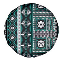 Fiji Masi Tapa Pattern Teal Spare Tire Cover LT01 - Polynesian Pride