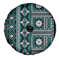 Fiji Masi Tapa Pattern Teal Spare Tire Cover LT01 - Polynesian Pride