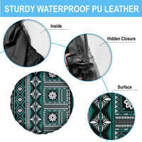 Fiji Masi Tapa Pattern Teal Spare Tire Cover LT01 - Polynesian Pride