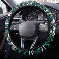 Fiji Masi Tapa Pattern Teal Steering Wheel Cover LT01 - Polynesian Pride