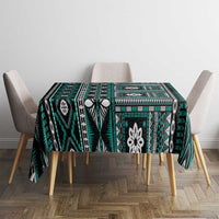 Fiji Masi Tapa Pattern Teal Tablecloth - Polynesian Pride