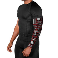 Fiji Masi Tapa Pattern Red Arm Sleeves - Polynesian Pride