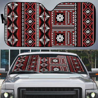 Fiji Masi Tapa Pattern Red Auto Sun Shade - Polynesian Pride