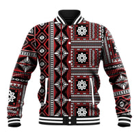 Fiji Masi Tapa Pattern Red Baseball Jacket - Polynesian Pride