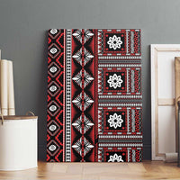 Fiji Masi Tapa Pattern Red Canvas Wall Art - Polynesian Pride