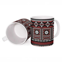 Fiji Masi Tapa Pattern Red Ceramic Mug - Polynesian Pride