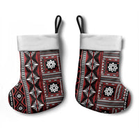 Fiji Masi Tapa Pattern Red Christmas Stocking - Polynesian Pride