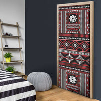 Fiji Masi Tapa Pattern Red Door Cover - Polynesian Pride