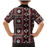 Fiji Masi Tapa Pattern Red Family Matching Mermaid Dress and Hawaiian Shirt - Polynesian Pride