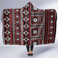 Fiji Masi Tapa Pattern Red Hooded Blanket - Polynesian Pride
