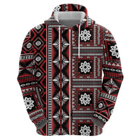 Fiji Masi Tapa Pattern Red Hoodie - Polynesian Pride
