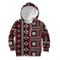 Fiji Masi Tapa Pattern Red Kid Hoodie - Polynesian Pride