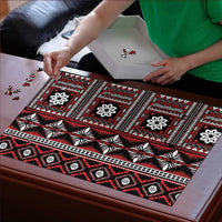 Fiji Masi Tapa Pattern Red Puzzle - Polynesian Pride