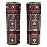 Fiji Masi Tapa Pattern Red Skinny Tumbler LT01 Red - Polynesian Pride