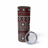 Fiji Masi Tapa Pattern Red Skinny Tumbler LT01 - Polynesian Pride