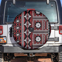 Fiji Masi Tapa Pattern Red Spare Tire Cover - Polynesian Pride