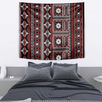 Fiji Masi Tapa Pattern Red Tapestry - Polynesian Pride