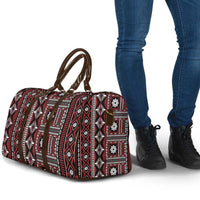 Fiji Masi Tapa Pattern Red Travel Bag - Polynesian Pride