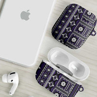 Fiji Masi Tapa Pattern Purple AirPods Case LT01 - Polynesian Pride
