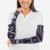 Fiji Masi Tapa Pattern Purple Arm Sleeves - Polynesian Pride