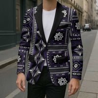 Fiji Masi Tapa Pattern Purple Blazer - Polynesian Pride