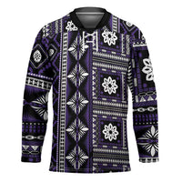 Fiji Masi Tapa Pattern Purple Hockey Jersey LT01 Unisex Purple - Polynesian Pride