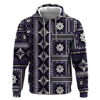 Fiji Masi Tapa Pattern Purple Hoodie - Polynesian Pride