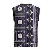 Fiji Masi Tapa Pattern Purple Christmas Knitted V-Neck Vest - Polynesian Pride