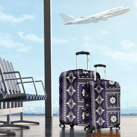 Fiji Masi Tapa Pattern Purple Luggage Cover - Polynesian Pride