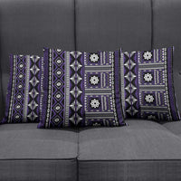 Fiji Masi Tapa Pattern Purple Pillow Cover - Polynesian Pride