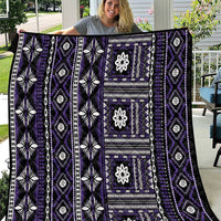 Fiji Masi Tapa Pattern Purple Quilt - Polynesian Pride