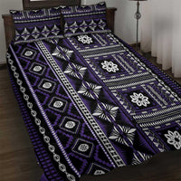Fiji Masi Tapa Pattern Purple Quilt Bed Set LT01 Purple - Polynesian Pride