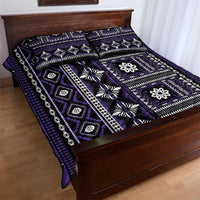 Fiji Masi Tapa Pattern Purple Quilt Bed Set LT01 - Polynesian Pride