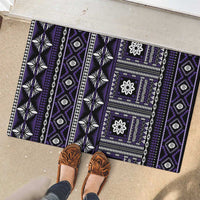 Fiji Masi Tapa Pattern Purple Rubber Doormat - Polynesian Pride