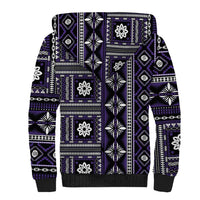 Fiji Masi Tapa Pattern Purple Sherpa Hoodie LT01 - Polynesian Pride